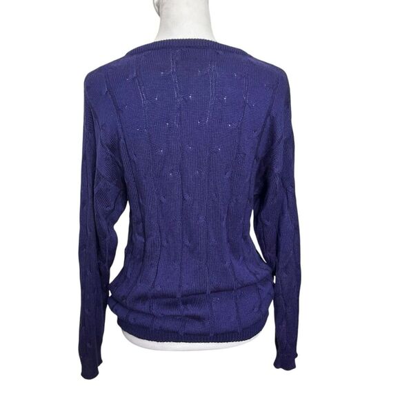 Vintage Diane Von Furstenberg Cable Knit Sweater Purple Pullover Women’s Size S - Picture 5 of 10